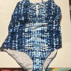 Blue Tie-Dye One-Piece Swimsuit - Stylish Women’s Swimwear nwot
